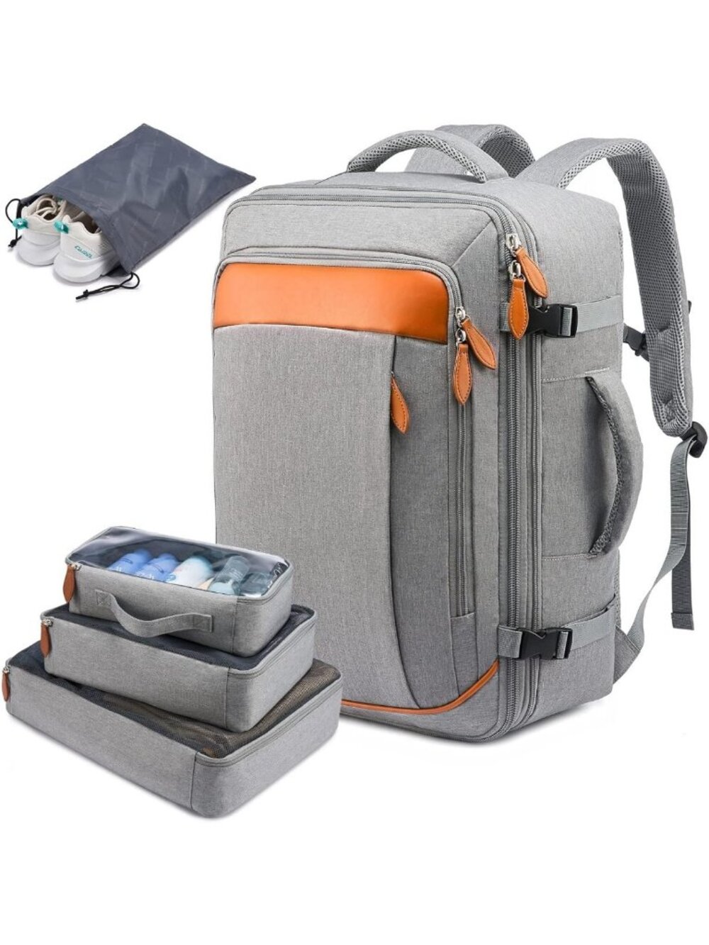 Extra Large 45L Travel Backpack for Men & Women, Airline Approved, Water